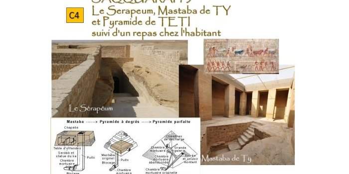 C4_SAQQARAH – 3EME VISITE, Serapeum, Mastaba de TY et Pyramide de TETI [retour 13h en INDIVIDUEL uniquement] + repas Table d'hôte [ retour 15h]